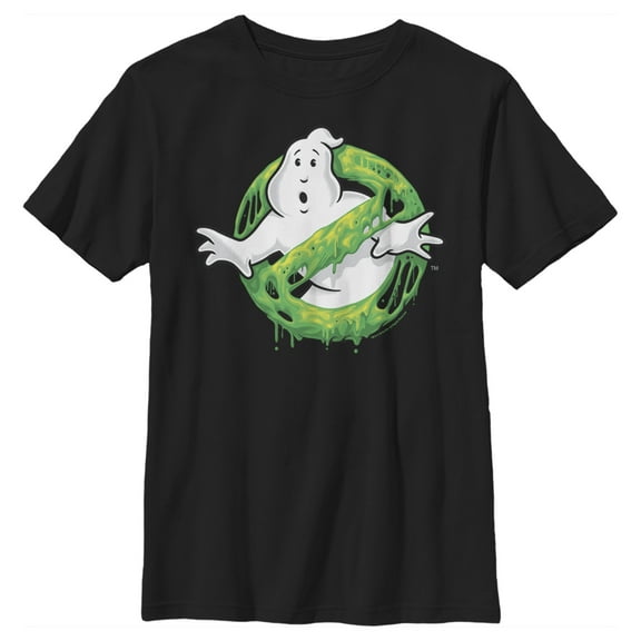 Boy's Ghostbusters Slime Logo Graphic Tee Black Medium