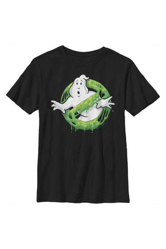 Boy's Ghostbusters Slime Logo Graphic Tee Black Medium