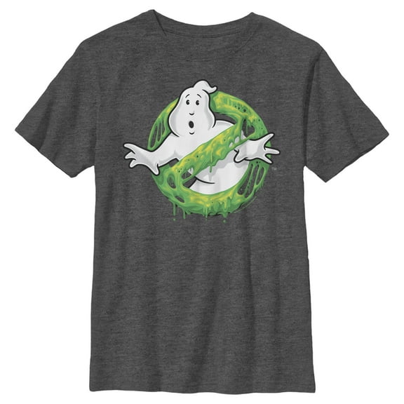 Boy's Ghostbusters Slime Logo Graphic Tee Charcoal Heather Small