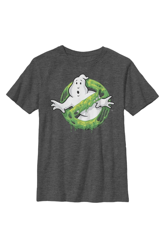 Boy's Ghostbusters Slime Logo Graphic Tee Charcoal Heather Small