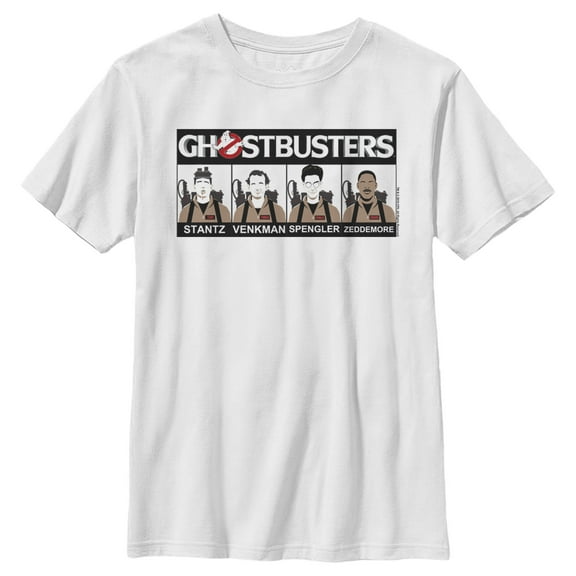Boy's Ghostbusters The Team Line Up  Graphic Tee White X Small