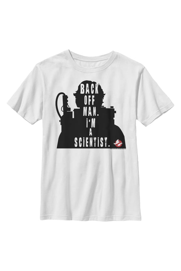Boy's Ghostbusters Venkman Black Silhouette Graphic Tee White Medium