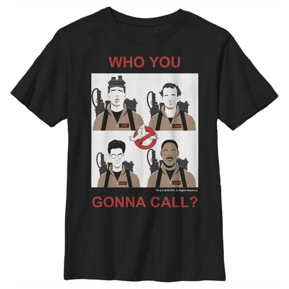 Boy's Ghostbusters Who You Gonna Call Tiles  Graphic Tee Black Medium
