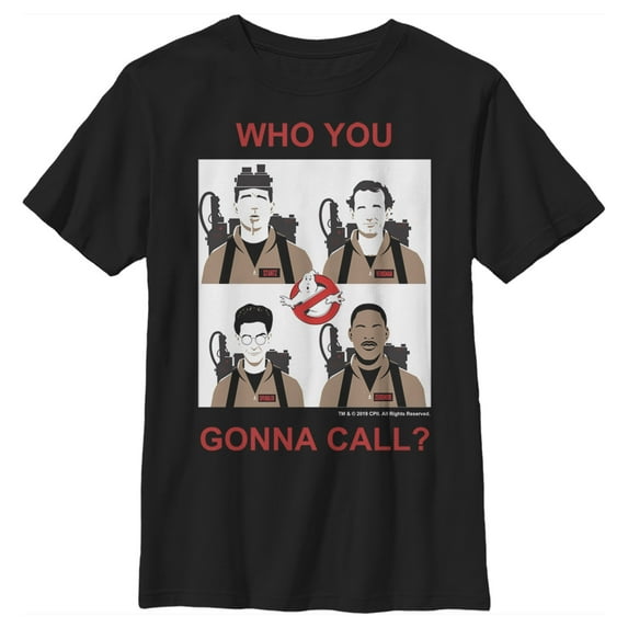 Boy's Ghostbusters Who You Gonna Call Tiles Graphic Tee Black X Small