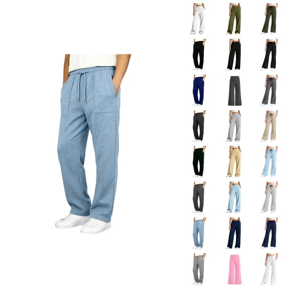 Boy's Girl's Baggy Sweatpants Straight Leg Open Bottom Casual Pants Elastic Waist Athletic Joggers Sweat Pants With Pockets