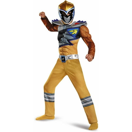 Boy\'s Gold Ranger Classic Muscle Halloween Costume - Dino Charge