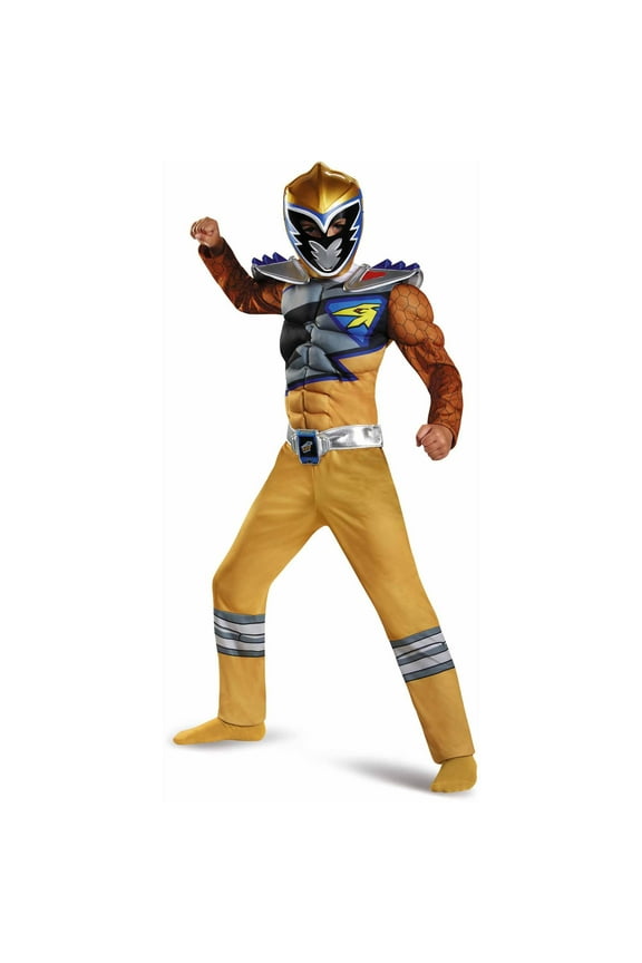 Boy\'s Gold Ranger Classic Muscle Halloween Costume - Dino Charge