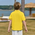thumbnail image 1 of Boy's Golf Polo Shirt School Uniform - Moisture Wicking Athletic Short Sleeve Active Workout Performance Polo Shirts 6-11 Years Yellow, 1 of 4