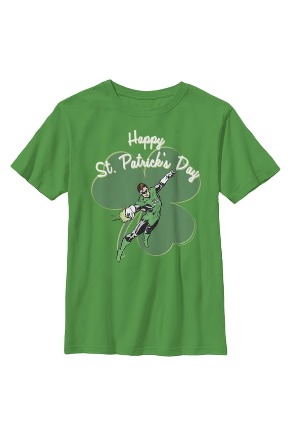 Boy's Green Lantern Happy St. Patrick's Day Graphic Tee Kelly Green Medium