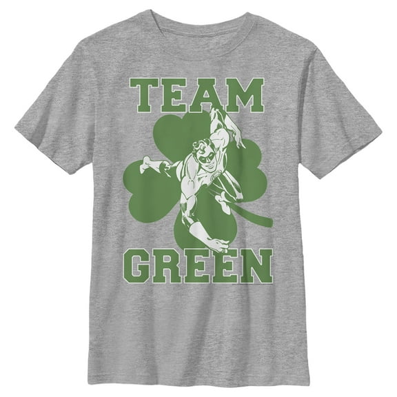 Boy's Green Lantern St. Patrick's Day Team Green  Graphic Tee Athletic Heather Small