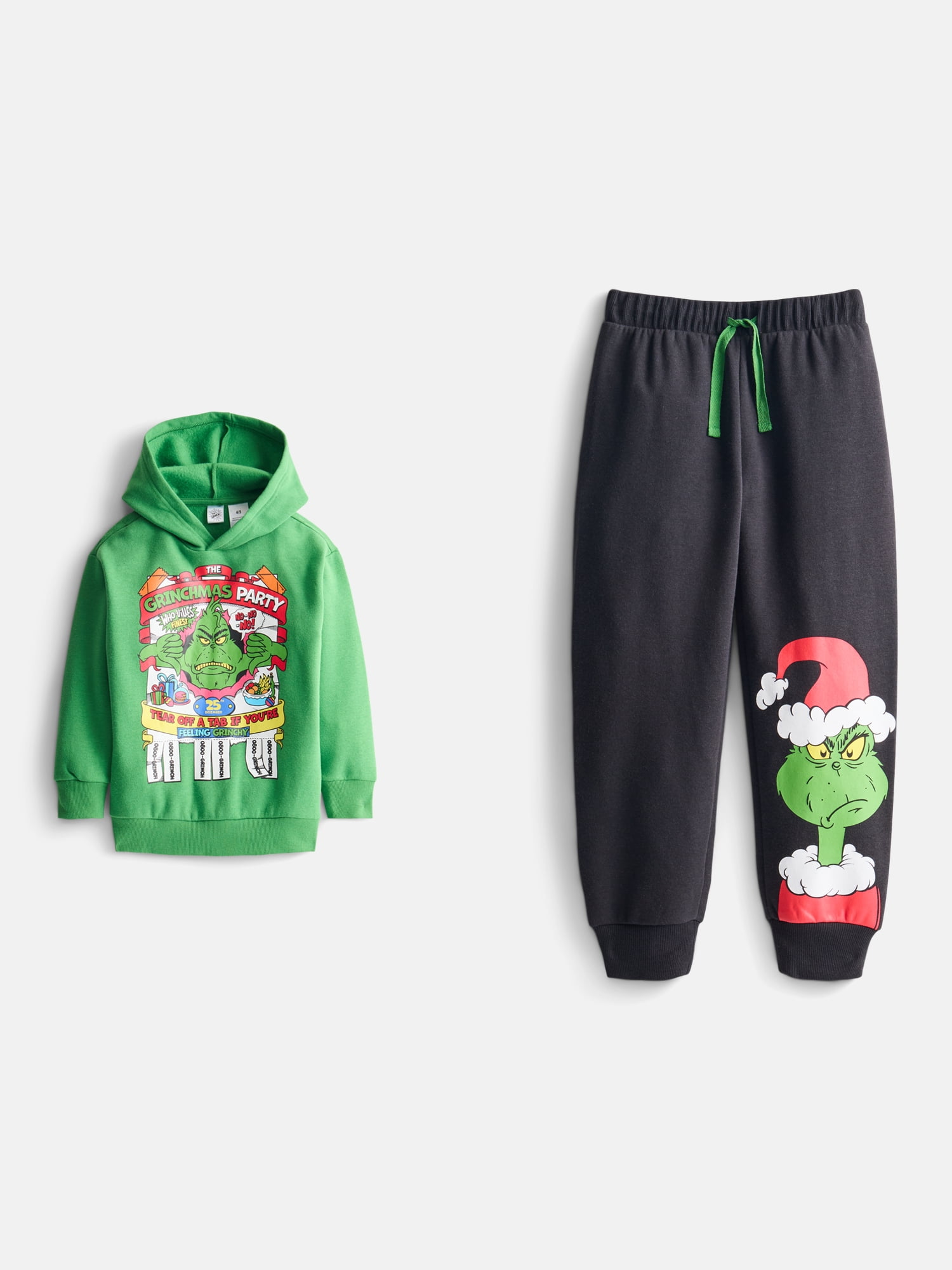 Boy's Grinch Christmas 2PC Hoodie and Long Pant Set, Sizes 4-16