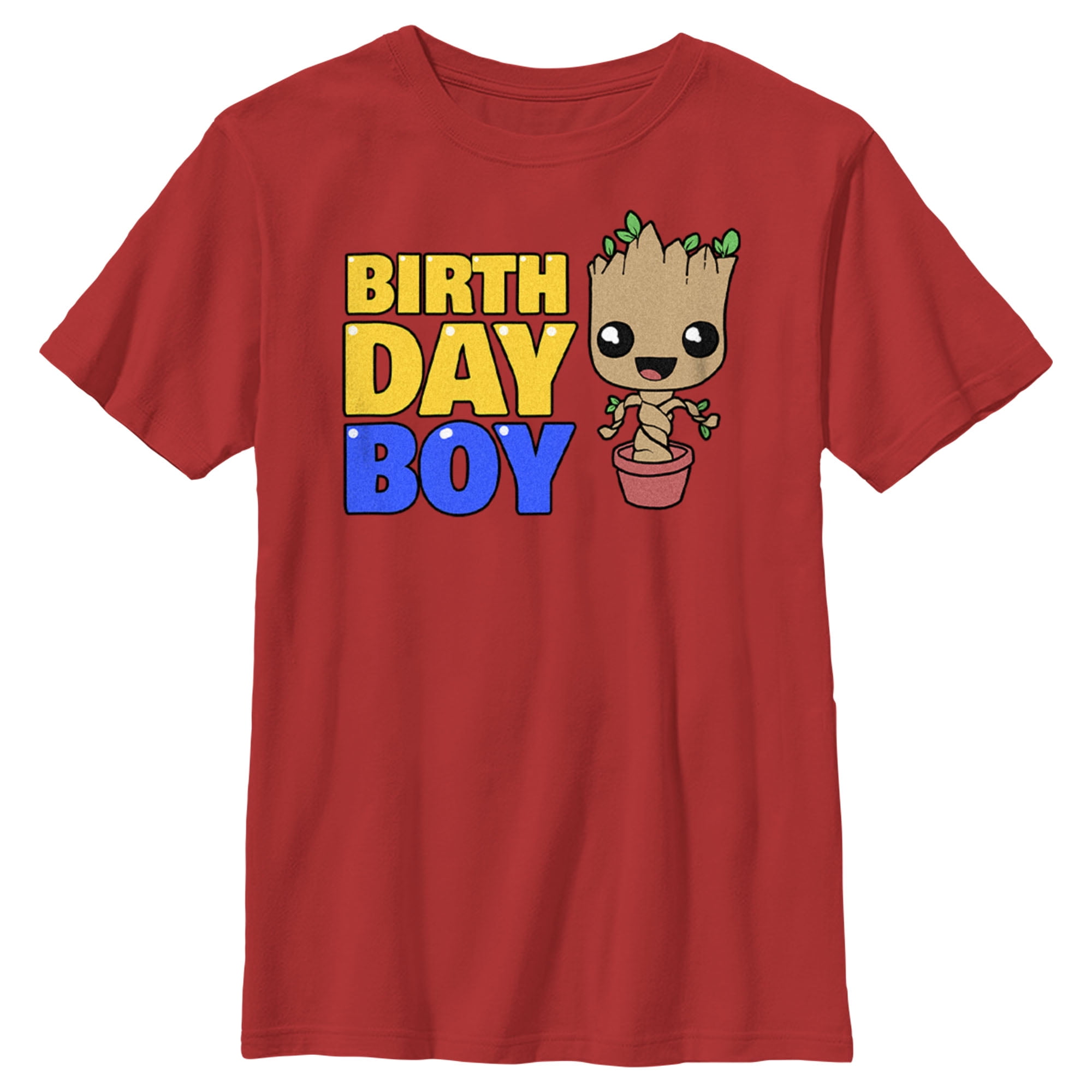 Boy's Guardians of the Galaxy Birthday Boy Pot Plant Groot Graphic Tee