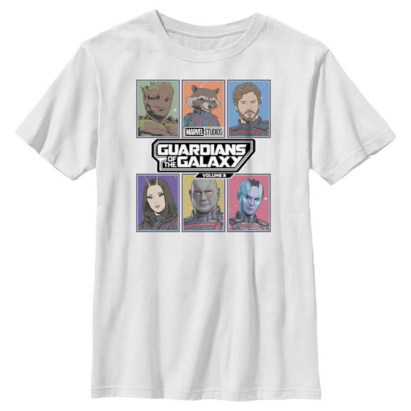 Boy's Guardians of the Galaxy Vol. 3 Animated Squares  Graphic Tee White X Small