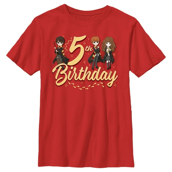 Boy's Harry Potter 5th Birthday Friends Graphic Tee Red Small