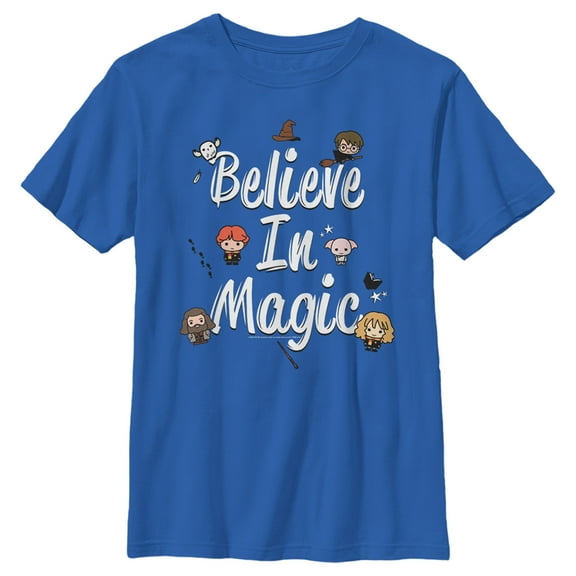 Boy's Harry Potter Believe In Magic Graphic Tee Royal Blue Small