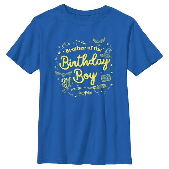 Boy's Harry Potter Birthday Boy Brother  Graphic Tee Royal Blue X Large