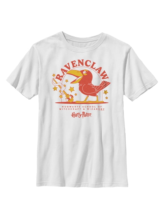 Boy's Harry Potter Cute Ravenclaw Eagle Graphic Tee White Medium