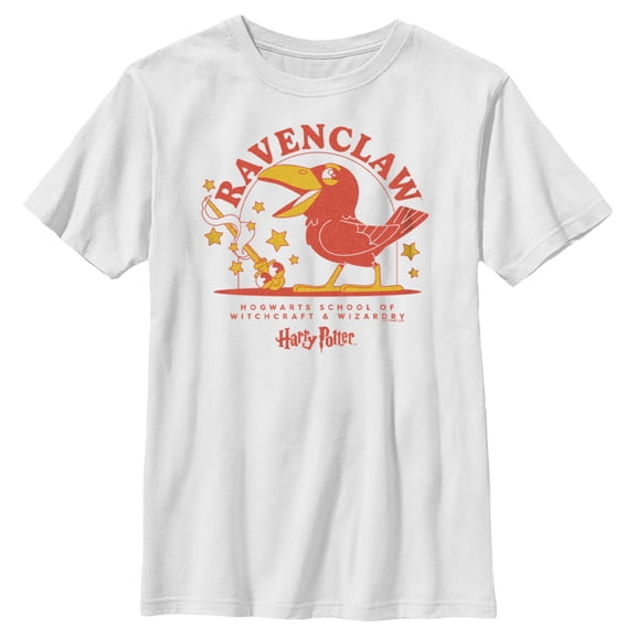 Boy's Harry Potter Cute Ravenclaw Eagle Graphic Tee White Small