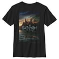 thumbnail image 1 of Boy's Harry Potter Deathly Hallows Hogwarts Poster Graphic Tee Black Medium, 1 of 5