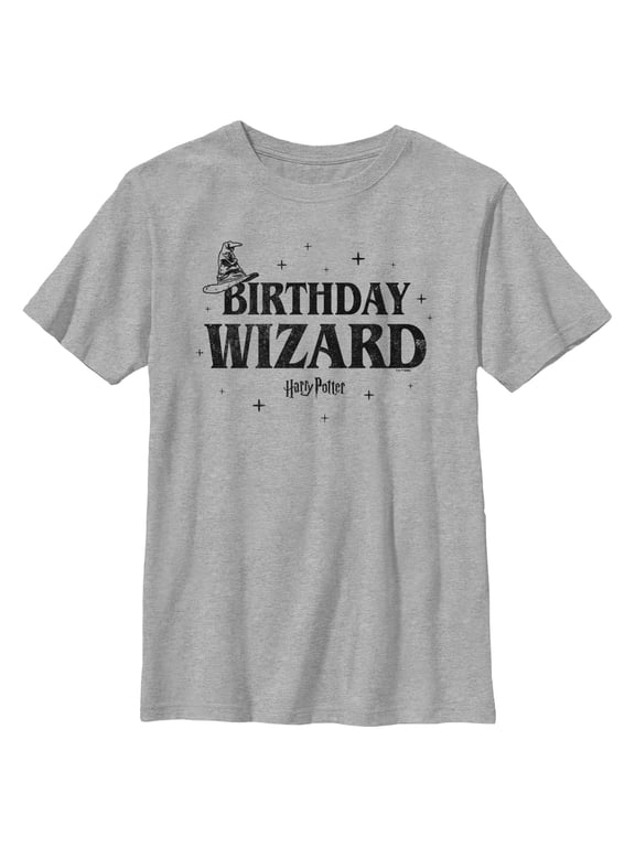 Boy's Harry Potter Distressed Birthday Wizard Graphic Tee Athletic Heather Medium
