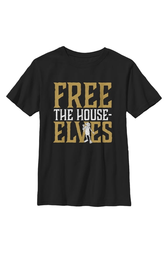 Boy's Harry Potter Dobby Free House-Elves  Graphic Tee Black Large