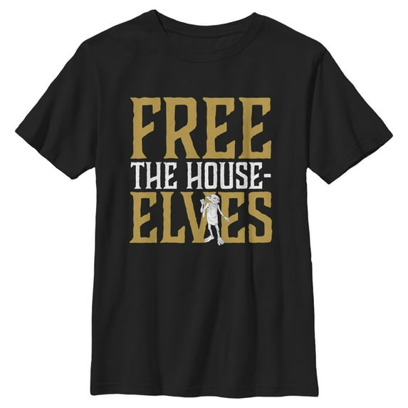 Boy's Harry Potter Dobby Free House-Elves Graphic Tee Black X Large