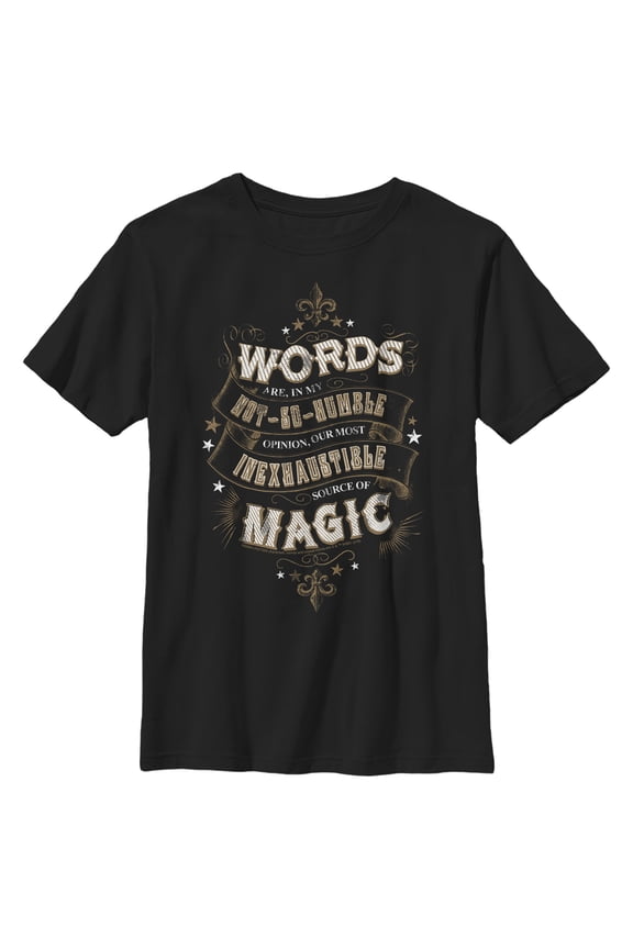 Boy's Harry Potter Dumbledore Humble Wisdom Graphic Tee Black X Large