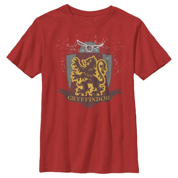 Boy's Harry Potter Gryffindor Quidditch Coat of Arms Graphic Tee Red Large