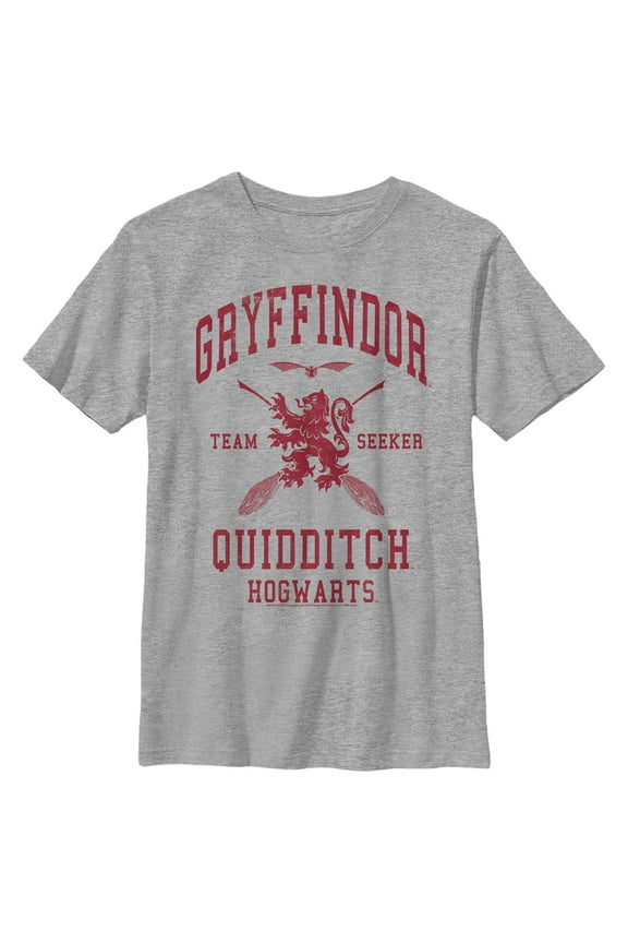 Boy's Harry Potter Gryffindor Quidditch Team Seeker Graphic Tee Athletic Heather Medium