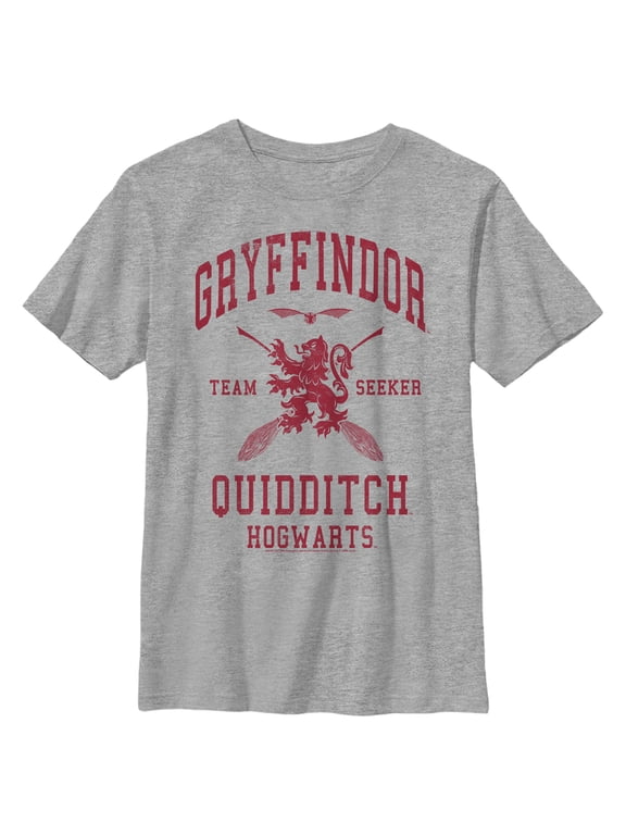 Boy's Harry Potter Gryffindor Quidditch Team Seeker Graphic Tee Athletic Heather Small