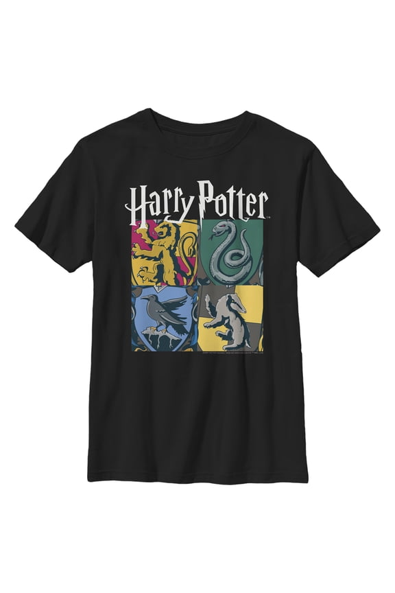 Boys' Hogwarts Houses Vintage Collage Graphic Tee,