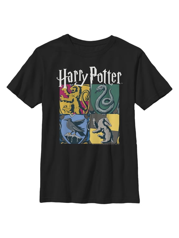 Boys' Hogwarts Houses Vintage Collage Graphic Tee,