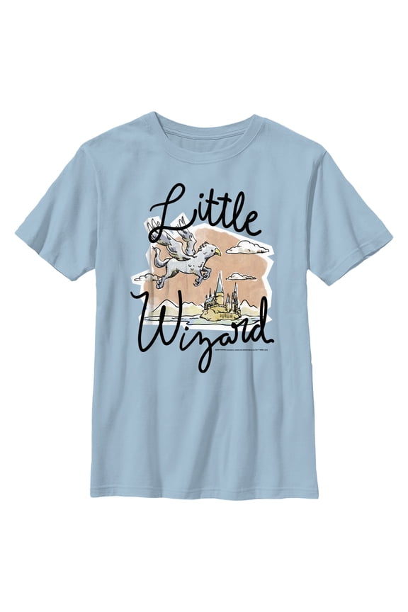 Boy's Harry Potter Little Wizard  Graphic Tee Light Blue Large