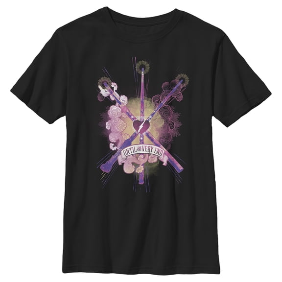 Boy's Harry Potter Love Until End Magic Graphic Tee Black Small