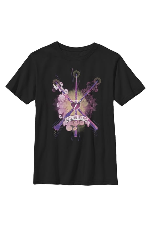 Boy's Harry Potter Love Until End Magic  Graphic Tee Black Small