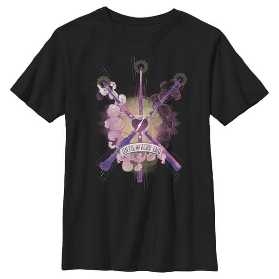 Boy's Harry Potter Love Until End Magic Graphic Tee Black Small