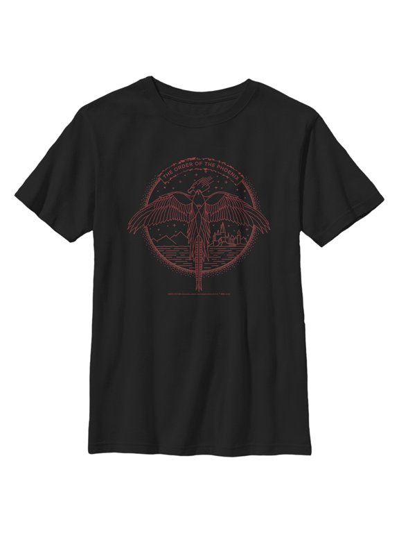 Boy's Harry Potter Order of Phoenix Flight Graphic Tee Black Medium