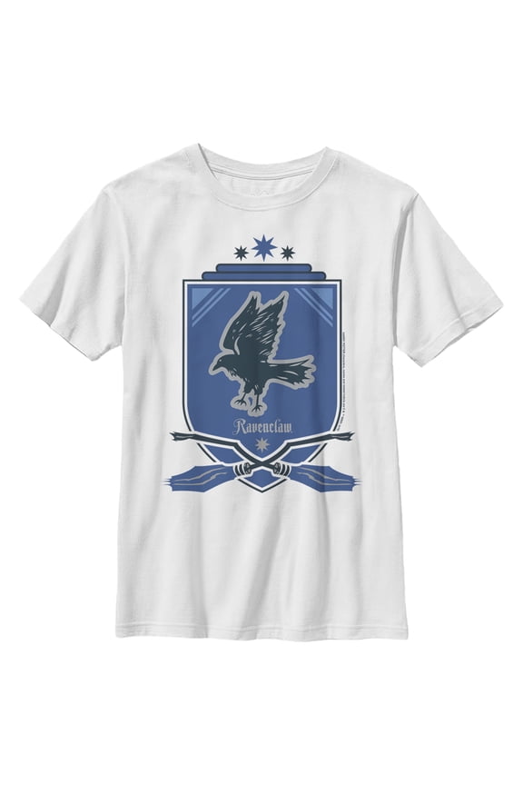 Boy's Harry Potter Quidditch Ravenclaw Team Crest Graphic Tee White X Small