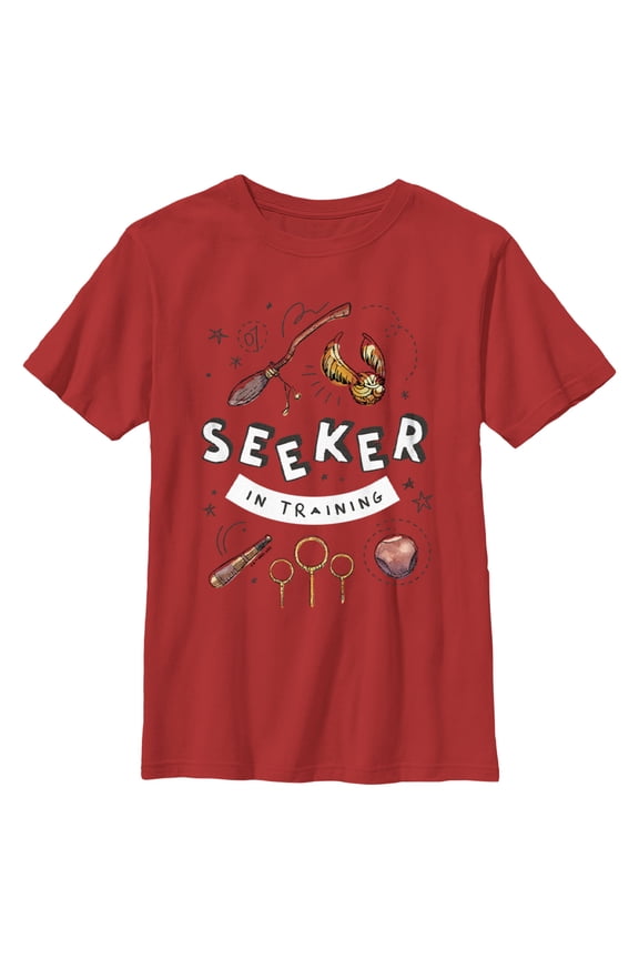 Boy's Harry Potter Quidditch Seeker Training Graphic Tee Red Medium