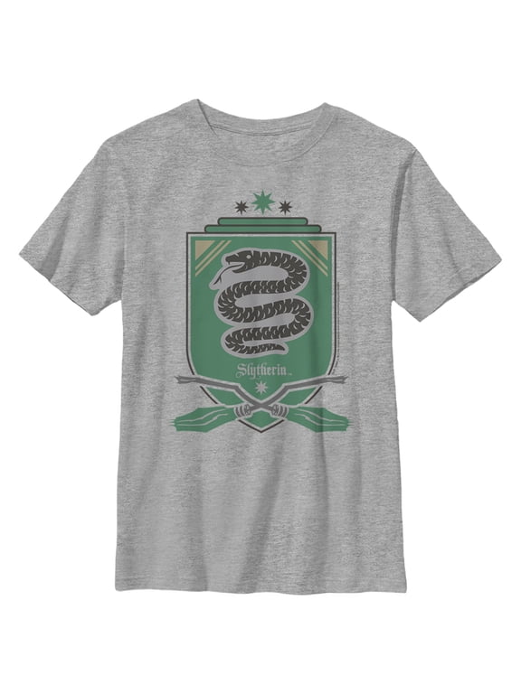 Boy's Harry Potter Quidditch Slytherin Team Crest Graphic Tee Athletic Heather Small