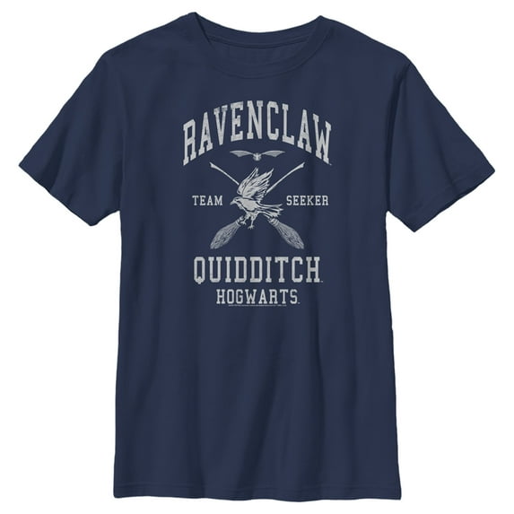 Boy's Harry Potter Ravenclaw Quidditch Seeker Graphic Tee Navy Blue Large