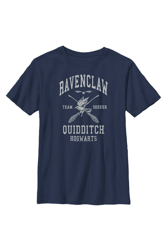 Boy's Harry Potter Ravenclaw Quidditch Seeker Graphic Tee Navy Blue Medium