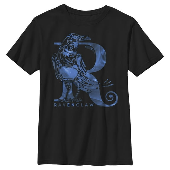 Boy's Harry Potter Ravenclaw R Logo  Graphic Tee Black X Small