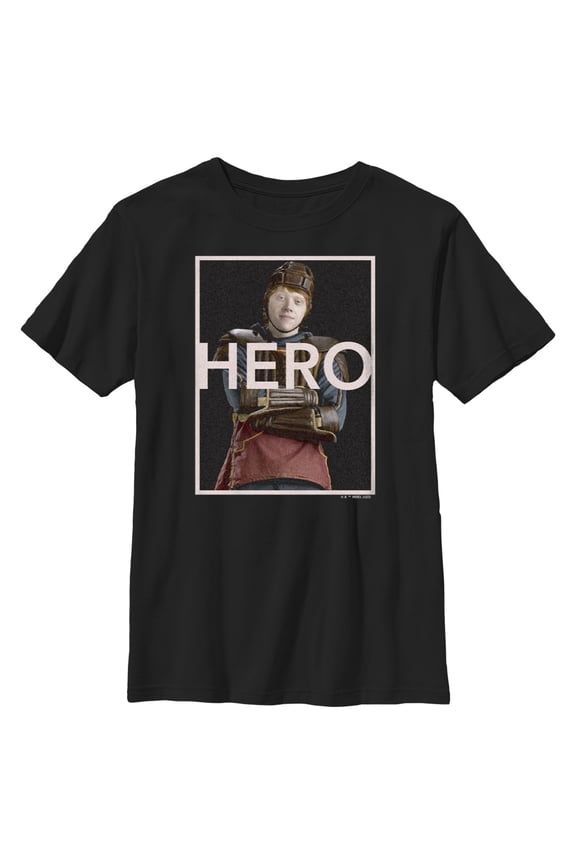 Boy's Harry Potter Ron Weasley Quidditch Hero Graphic Tee Black Medium