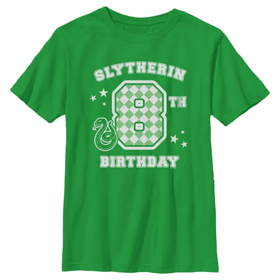 Boy's Harry Potter Slytherin 8th Birthday Graphic Tee Kelly Green Medium