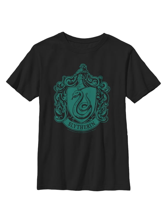 Boy's Harry Potter Slytherin House Crest Graphic Tee Black Large