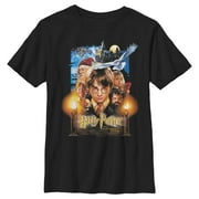 Boy's Harry Potter Sorcerer's Stone Movie Poster  Graphic Tee Black X Small