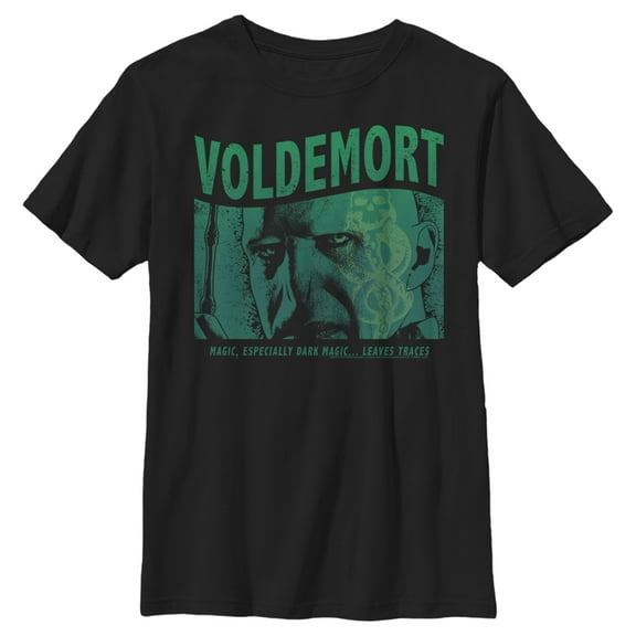 Boy's Harry Potter Voldemort Dark Magic  Graphic Tee Black Medium