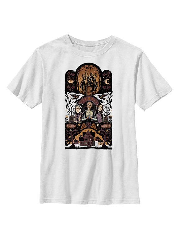 Boy's Hocus Pocus 2 Ornate Ritual Poster Graphic Tee White X Large