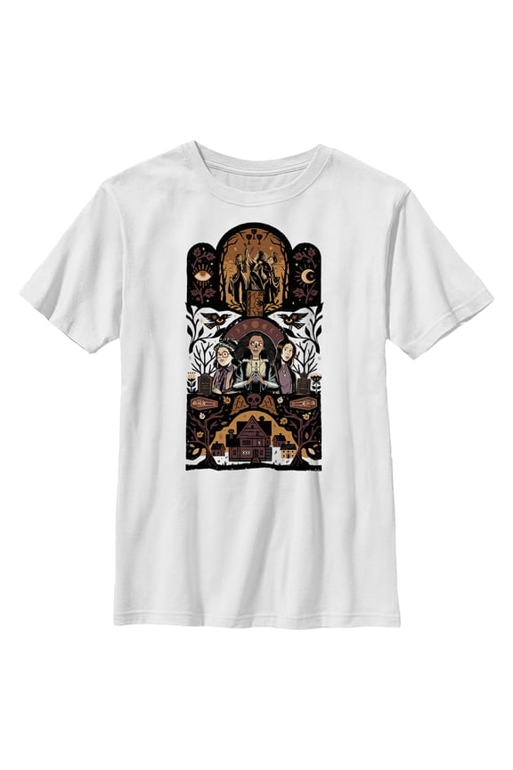 Boy's Hocus Pocus 2 Ornate Ritual Poster Graphic Tee White X Small